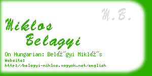 miklos belagyi business card